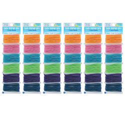 Clubhouse Crafts Thick Sparkle Elastic Cord, Assorted Colors, 18 Yd. Per Pack, Set Of 6 Packs