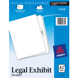 Avery® Premium Collated Legal Dividers Avery® Style, Side-Tab, A-Z & Table Of Contents, 8 1/2" x 11"