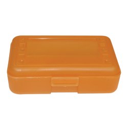 Romanoff Products Pencil Boxes, 8 1/2"H x 5 1/2"W x 2 1/2"D, Tangerine, Pack Of 12