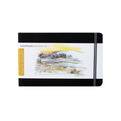 Hand Book Journal Co. Travelogue Drawing Journals, Landscape, 5 1/2" x 8 1/4", 128 Pages, Ivory Black, Pack Of 2