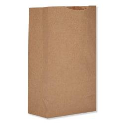 General Grocery Paper Bags, 8-1/8"H x 4-1/16"W x 2-7/16"D, Kraft Brown, Bundle Of 250 Bags, Pack Of 2 Bundles