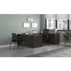 HON® Mod 66"W U-Station Computer Desk With Double-Pedestal, Java Oak