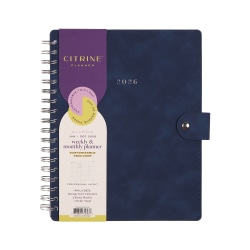 2026 Citrine Monthly/Weekly Classic Customizable Twin Loop Planner, 7" x 9-1/4", Navy Blue, January To December, PZ0030C004