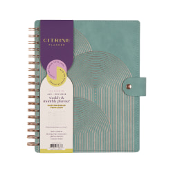 2026 Citrine Monthly/Weekly Classic Customizable Twin Loop Planner, 7" x 9-1/4", Sage, January To December, PZ0026C015