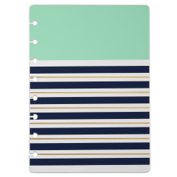 TUL® Discbound Notebook Covers, Junior Size, Mint Stripes, Pack of 2 Covers
