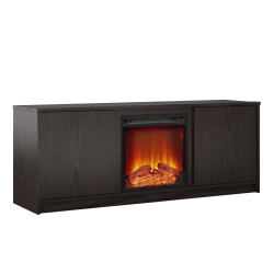 Ameriwood Home Bartow Electric Fireplace TV Stand, 22-13/16"H x 59-5/8"W x 15-13/16"D, Espresso