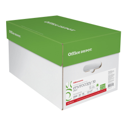 Office Depot® Brand EnviroCopy® Copy Paper, Ledger Size (11" x 17"), 20 Lb, 30% Recycled, FSC® Certified, White, 500 Sheets Per Ream, Case Of 5 Reams