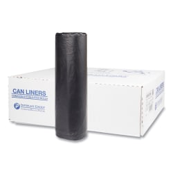 Interplast Group High Density Commercial Can Liners, 45 gal, 16 mic, 40" x 48", Black, Interleaved Roll, 25 Bags/Roll, 10 Rolls/Carton