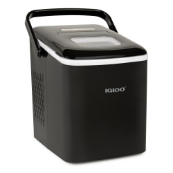 Igloo 26-Lb Automatic Self-Cleaning Portable Countertop Ice Maker Machine With Handle, 12-13/16"H x 9-1/16"W x 12-1/4"D, Black