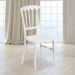 Flash Furniture HERCULES Series Resin Stacking Napoleon Chair, White
