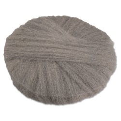GMT Radial Steel Wool Pads, Grade 3: Cleaning and Polishing, 20" Diameter, Gray, 12/Carton