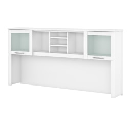 Bush Furniture Hutch For L-Shaped Desk, 72"W, White, Standard Delivery