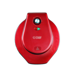Commercial Chef Countertop Pizza Maker, 4-15/16"H x 12-15/16"W x 14-3/4"D, Red