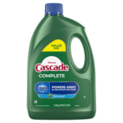 Cascade Complete Gel Dishwasher Detergent, 120 Oz, Fresh Scent, Green