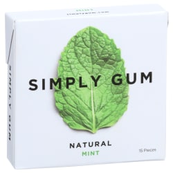 Simply Gum Chewing Gum, Mint, 0.74 Oz, Total Qty 12