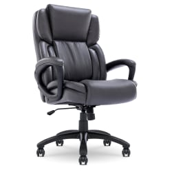 Serta Garret - Chair - executive - ergonomic - armrests - ring-shaped - tilt - swivel - bonded leather - space gray