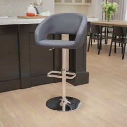 Flash Furniture Contemporary Adjustable Bar Stool, Light Gray