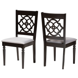 Baxton Studio Renaud Dining Chairs, Gray/Dark Brown, Set Of 2 Chairs