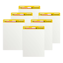 Post-it® Super Sticky Easel Pads, 25" x 30", 6 Pads, 20 Sheets/Pad, School Supplies for Classrooms, White