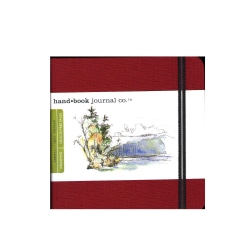 Hand Book Journal Co. Travelogue Drawing Journals, Square, 5 1/2" x 5 1/2", 128 Pages, Vermilion Red, Pack Of 2