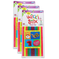 Wikki Stix® Original Wikki Stix®, Neon Colors, 8", 48 Wikki Stix Per Pack, Set Of 3 Packs