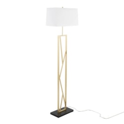 Lumisource Folia Contemporary Floor Lamp, 66"H, Gold/White/Black