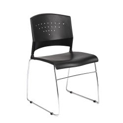 Boss Office Products Stack Chairs, Black/Chrome, Set Of 4 Chairs