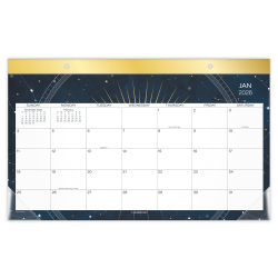Cambridge® Stargazer 2026 Monthly Desk Pad Calendar, Compact, 17 3/4" x 11"