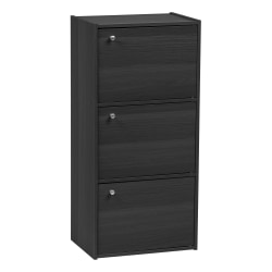 IRIS 35"H 3-Door Storage Shelf, Black