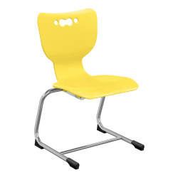Hierarchy Stackable Cantilever Student Chairs, 14", Yellow/Chrome, Set Of 5 Chairs