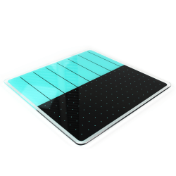 Floortex® Viztex® Glacier Plan & Grid Glass Dry Erase Board, 14" x 14", Teal & Black