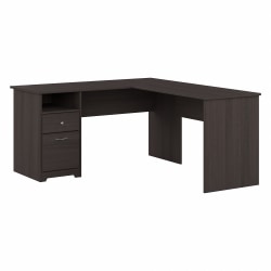 Bush Business Furniture Cabot 60"W L-Shaped Corner Desk With Drawers, Heather Gray, Standard Delivery