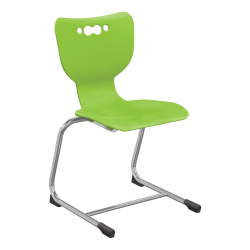 Hierarchy Stackable Cantilever Student Chairs, 18", Lime/Chrome, Set Of 5 Chairs