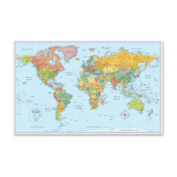 Rand McNally World Wall Map, 32" Width x 50" Height