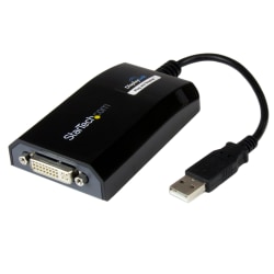 StarTech.com USB to DVI Adapter - External USB Video Graphics Card for PC and MAC- 1920x1200 - 6.50" DVI/USB Video Cable for Hard Drive, Video Device, Monitor, Graphics Card, Projector - First End: 1 x Type A Male USB - Second End: 1 x DVI-I Female Video