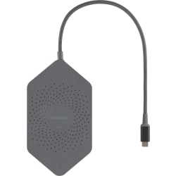 Philips Elite Plus USB-C Travel Docking Station With Qi Charging, Gray