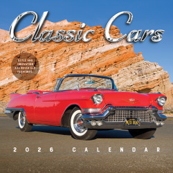 2026 TF Publishing Sport & Auto Monthly Wall Calendar, 12" x 12", Classic Cars, January To December