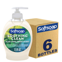Softsoap Liquid Hand Soap Pump - Soothing Aloe Vera - Aloe Vera Scent - 7.5 fl oz (221.8 mL) - Pump Bottle Dispenser - Dirt Remover - Hand - Pearl - 6 / Carton