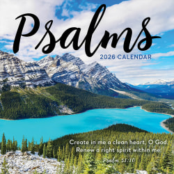 2026 TF Publishing Inspiration Monthly Wall Calendar, 12" x 12", Psalms, January To December