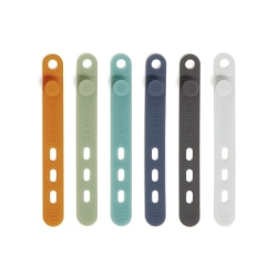 U Brands® Silicone Cord Organizer Bands, Assorted, Set Of 6 Bands
