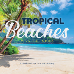 2026 TF Publishing Scenic & Nature Monthly Wall Calendar, 12" x 12", Tropical Beaches, January To December