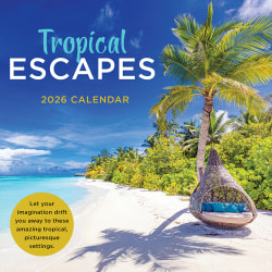 2026 TF Publishing Scenic & Nature Monthly Wall Calendar, 12" x 12", Tropical Escapes, January To December