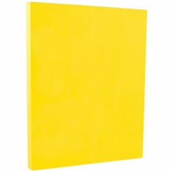 JAM Paper® Card Stock, Yellow, Letter (8.5" x 11"), 65 Lb, Pack Of 100