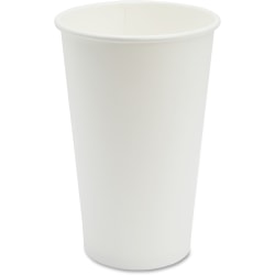 Genuine Joe Disposable Hot Cup - 50 - 16 fl oz - 1000 / Carton - White - Coffee, Hot Drink