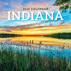 2026 TF Publishing Scenic & Nature Monthly Wall Calendar, 12" x 12", Indiana, January To December