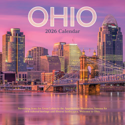 2026 TF Publishing Scenic & Nature Monthly Wall Calendar, 12" x 12", Ohio, January To December