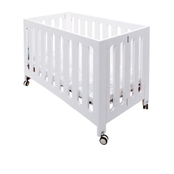 Coverplay Caden Compact Wood Crib, 27"H x 36"W x 40"D, White