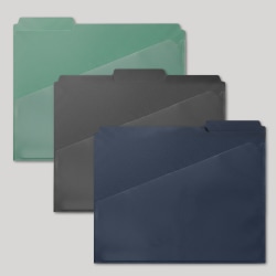 Office Depot® Brand Fashion File Folders With Slash Pocket, 1/3 Cut, Letter Size, Urban Utility, Pack Of 3 Folders