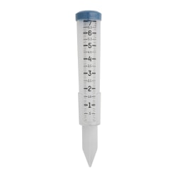 Taylor Precision Products 7"-Capacity Silicone Rain Gauge, 12"H x 6-7/16"W x 2-3/8"D, Clear