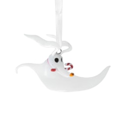 Hallmark Resin Christmas Ornament, 2-1/4" x 2-1/4" x 1-1/2", Disney Tim Burton's The Nightmare Before Christmas Zero With Candy Cane